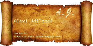 Alexi József névjegykártya